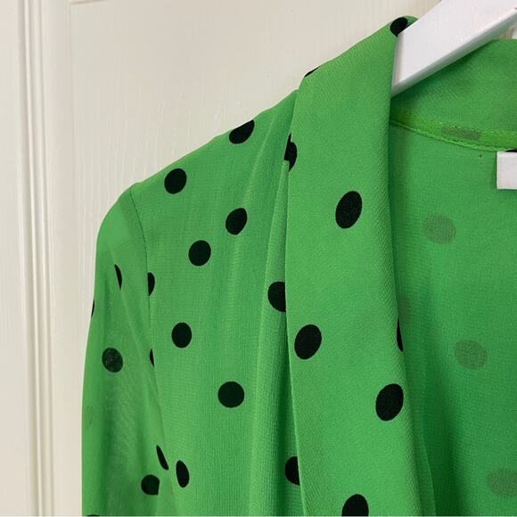 Ganni Dainty Georgette Polka Dot Wrap Dress - Picture 5 of 14